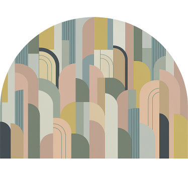 Modern geometric arches bedroom wall sticker - TenStickers