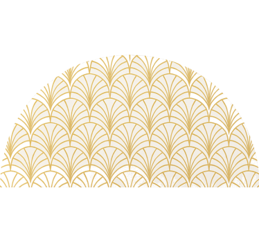 Geometric golden fans bedroom wall sticker - TenStickers