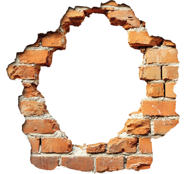 Broken stone wall visual effects vinyl sticker - TenStickers