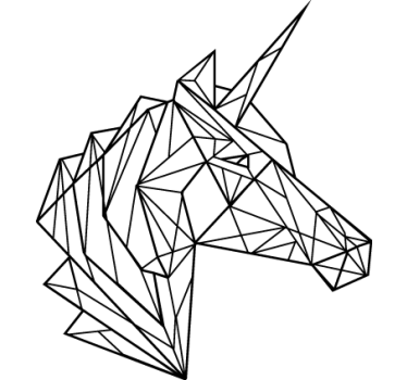 Geometrical unicorn line decal - TenStickers
