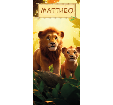 Personalized lion door sticker door sticker - TenStickers