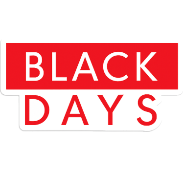 Black friday sticker red and white "black days" - TenStickers