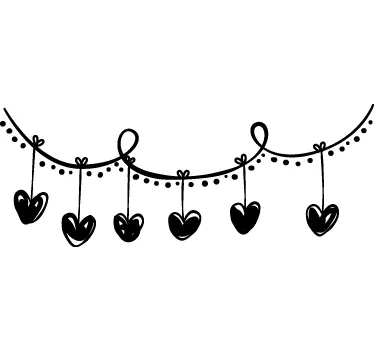 Valentine hearts showcase decal - TenStickers