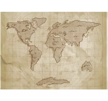 Vintage world map world map decal - TenStickers