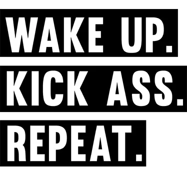 Wake up phrase wall decal - TenStickers