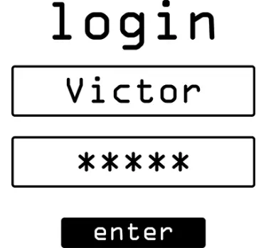Login and name entrance text door sticker - TenStickers