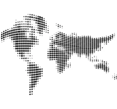 Waveform World Map Wall Sticker - TenStickers