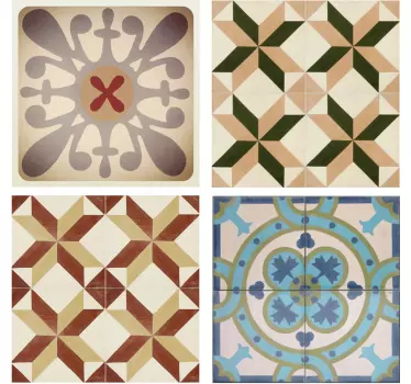 Wall tile adhesive hydraulic patterns - TenStickers