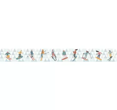 skiers border wall decal - TenStickers