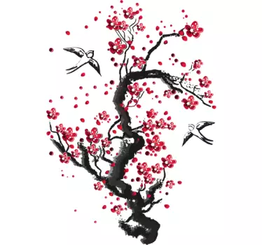 Cherry blossom tree wall decal - TenStickers