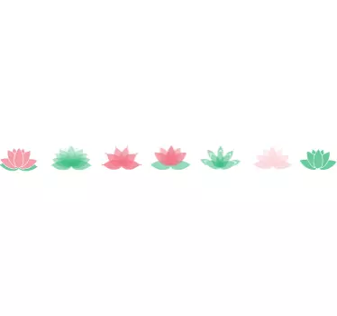 Lotus flower valance tile transfer - TenStickers