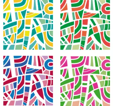 Multicolored tiles Abstract sticker - TenStickers