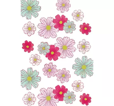 Floral window adhesive daisies - TenStickers