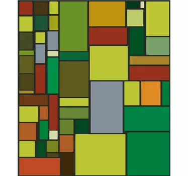 Translucent mondrian glass window sticker - TenStickers