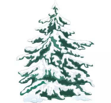 Christmas Tree with Snow Wall Sticker - TenStickers