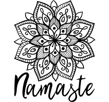 Hindu Mandala Namaste Floral Wall Decal - TenStickers