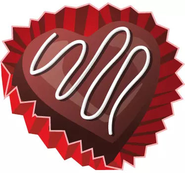 Valentine's Day Chocolate Heart Wall Sticker - TenStickers