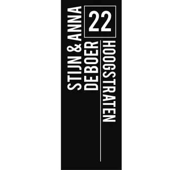 Custom house number NL window decal - TenStickers