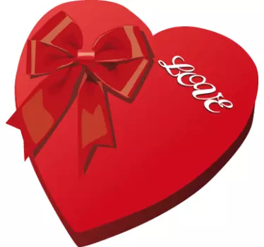 Valentine's Box Heart Wall Sticker - TenStickers