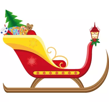 Santa's Sleigh Christmas Sticker - TenStickers
