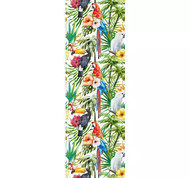 Jungle flora glass door sticker - TenStickers