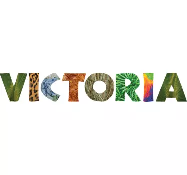 Personizable Jungle Letters Illustration Sticker - TenStickers