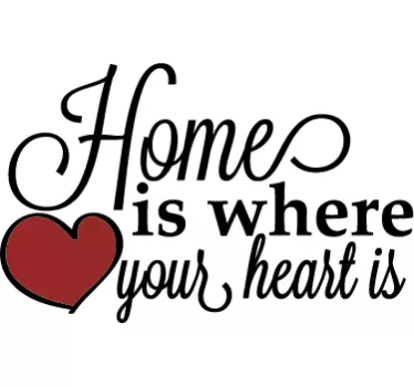 House where the heart home text wall decal - TenStickers