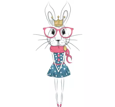Illustration sticker cute rabbit design - TenStickers
