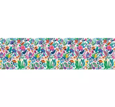 Multicolored flower pattern wall decal - TenStickers
