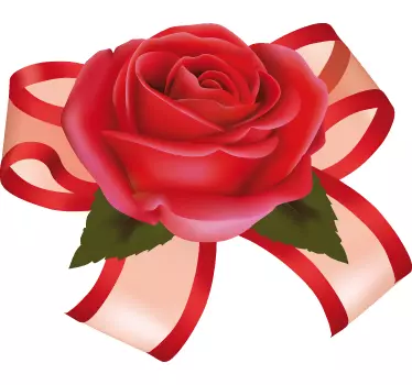 Rose in a Bow Sticker - TenStickers