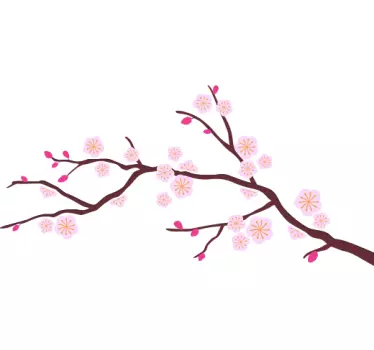 Pink Tree Wall Decal - TenStickers