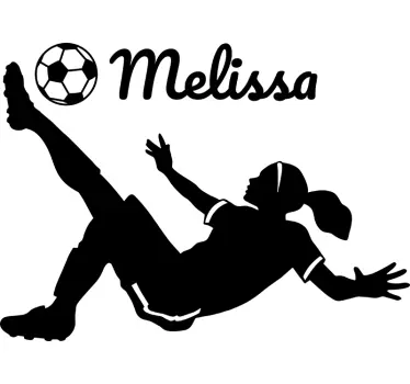 Female Footballer Personalised Sticker - TenStickers
