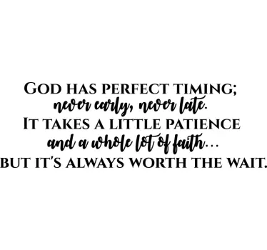 God Has Perfect Timing Living Room Wall Decal - TenStickers
