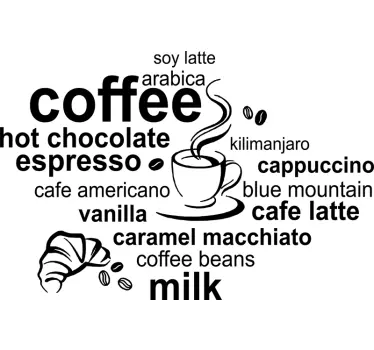 Types of Coffee Sticker - TenStickers
