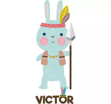 Indian Rabbit Customisable Sticker - TenStickers
