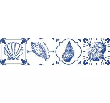 Seashells Wall Tile Sticker - TenStickers