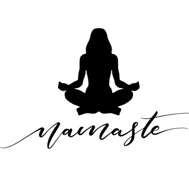 Namaste Yoga Silhouette Sticker - TenStickers