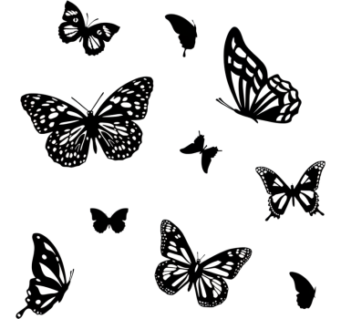 Window sticker monocolor butterflies - TenStickers
