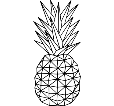 Geometric Pineapple Wall Sticker - TenStickers