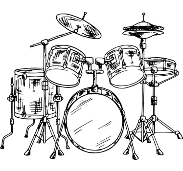 Drum Kit Wall Sticker - TenStickers