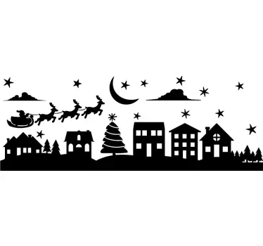 christmas scene christmas wall sticker - TenStickers