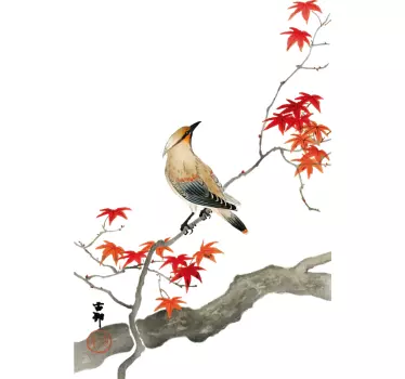Bird on Branch Wall Sticker - TenStickers