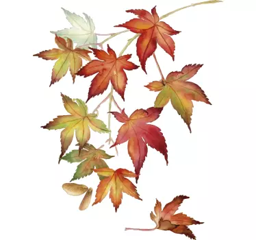 Japanese maple leaves wall sticker for bedroom - TenStickers