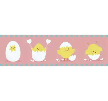 Chick Eggs Wall Border Sticker - TenStickers
