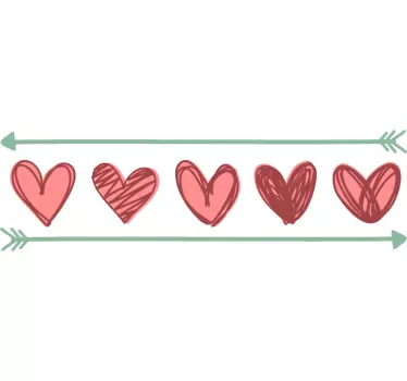 Hearts Wall Border Sticker - TenStickers