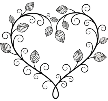 Window sticker blooming floral hearts - TenStickers