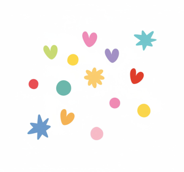 Colourful playful set window sticker - TenStickers