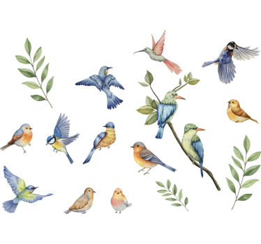 Songbird set wall sticker - TenStickers