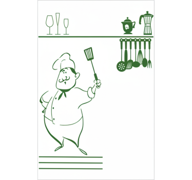 Window sticker head chef kitchen set - TenStickers