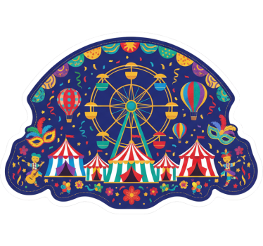 Shop window sticker blue circus carnival - TenStickers